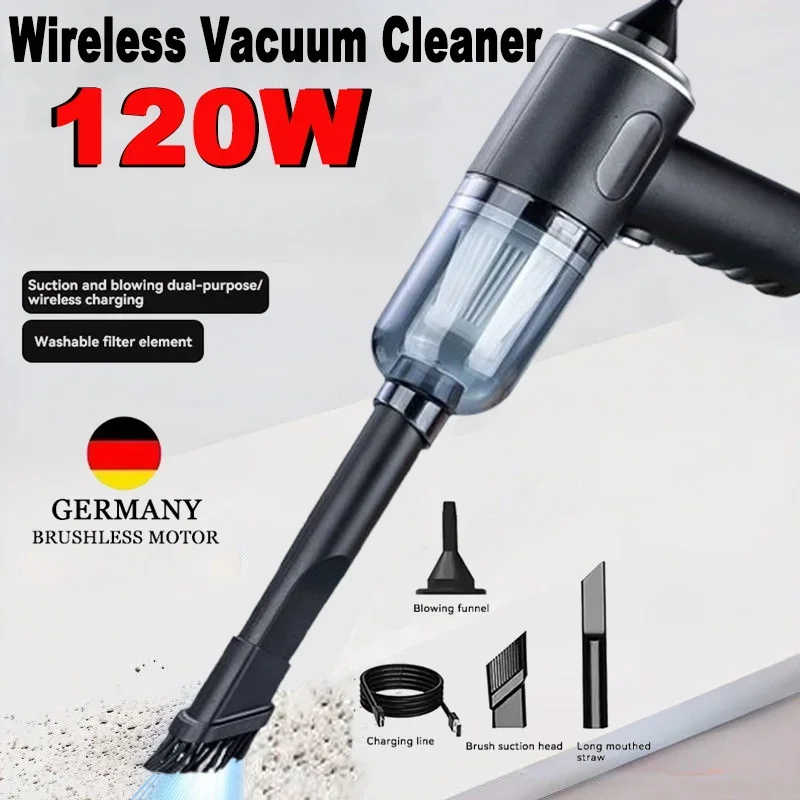 9000Pa Drahtlose Auto Staubsauger USB Lade 1200mAh Tragbare Reinigung Gerät Mini Nass und Trocken Staubsauger Haushalt Image