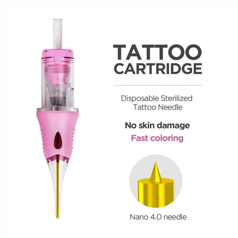 10 teile/los Nano 4,0 52nm Universal Patrone Nadel Augenbraue Tattoo Nadel Diamant-Förmigen Spitze Micro Nano Nadel für Lippen Brauen Image