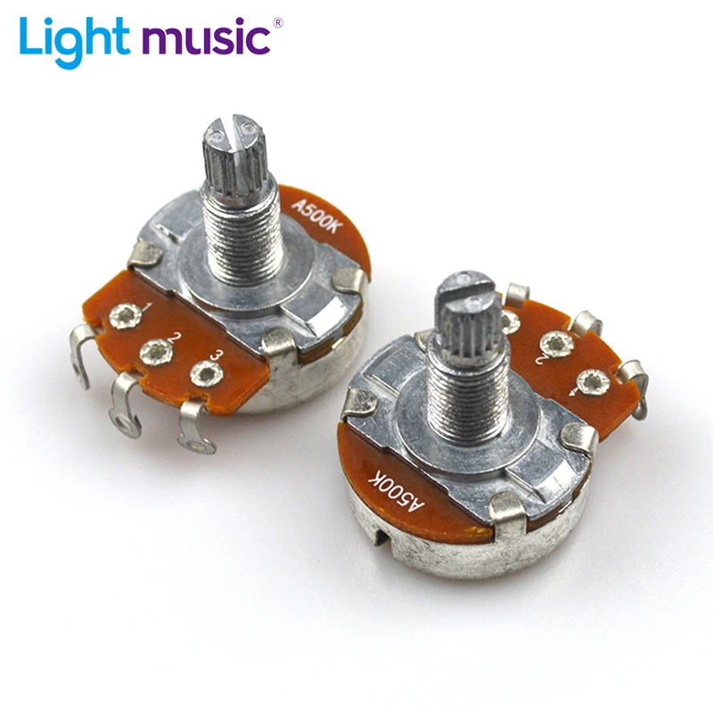 2 stücke A500K/B500K Elektrische Guitar15mm 18mm Split Welle Linear Taper Potentiometer Volumen Ton Große Gitarre Topf Image