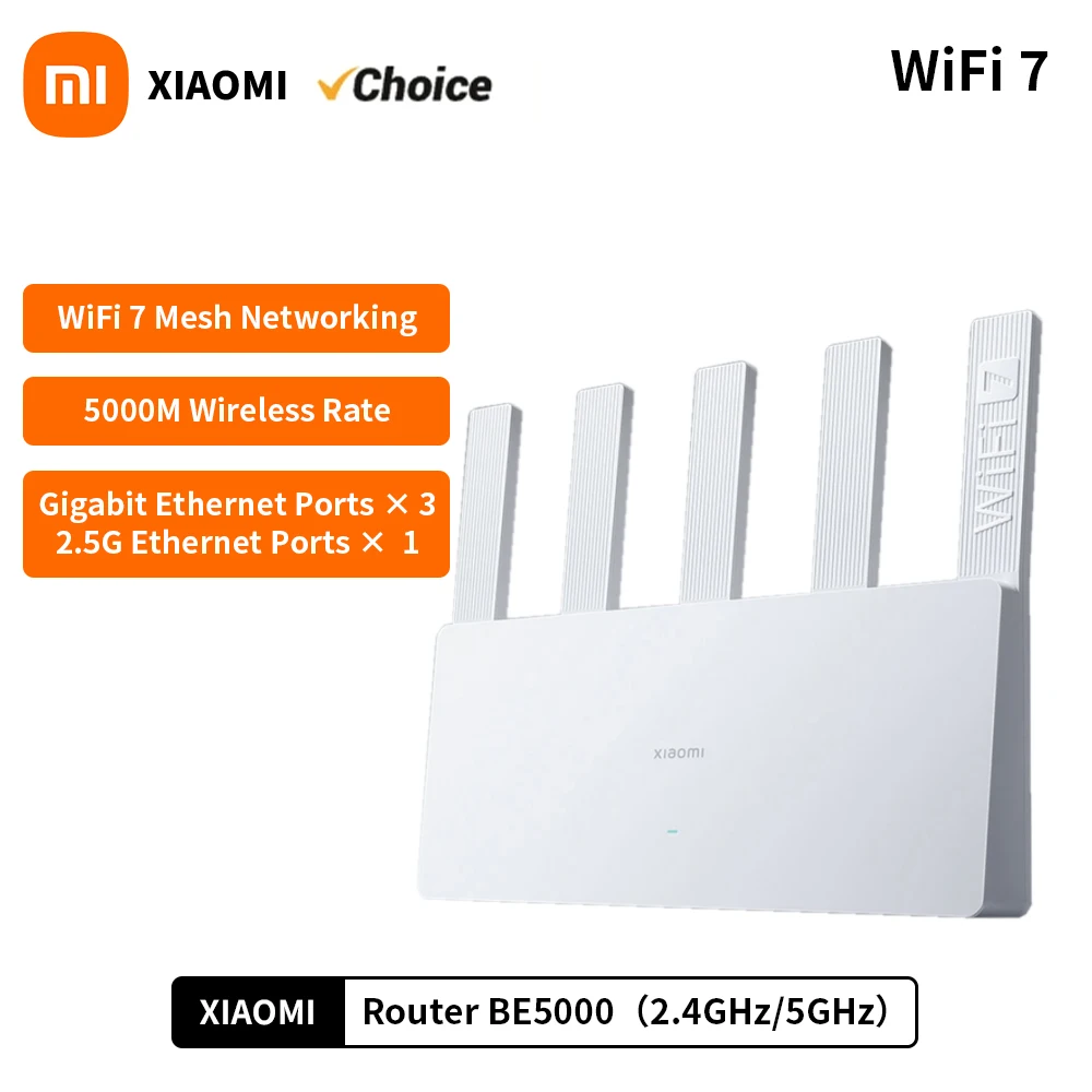 NEUER Xiaomi Router BE5000 Wi-Fi 7 2,4/5 GHz Dual-Frequenz Mesh 2,5 G High-Speed-Netzwerkanschluss IPTV OFDMA Signalverstärker Mi Home Image