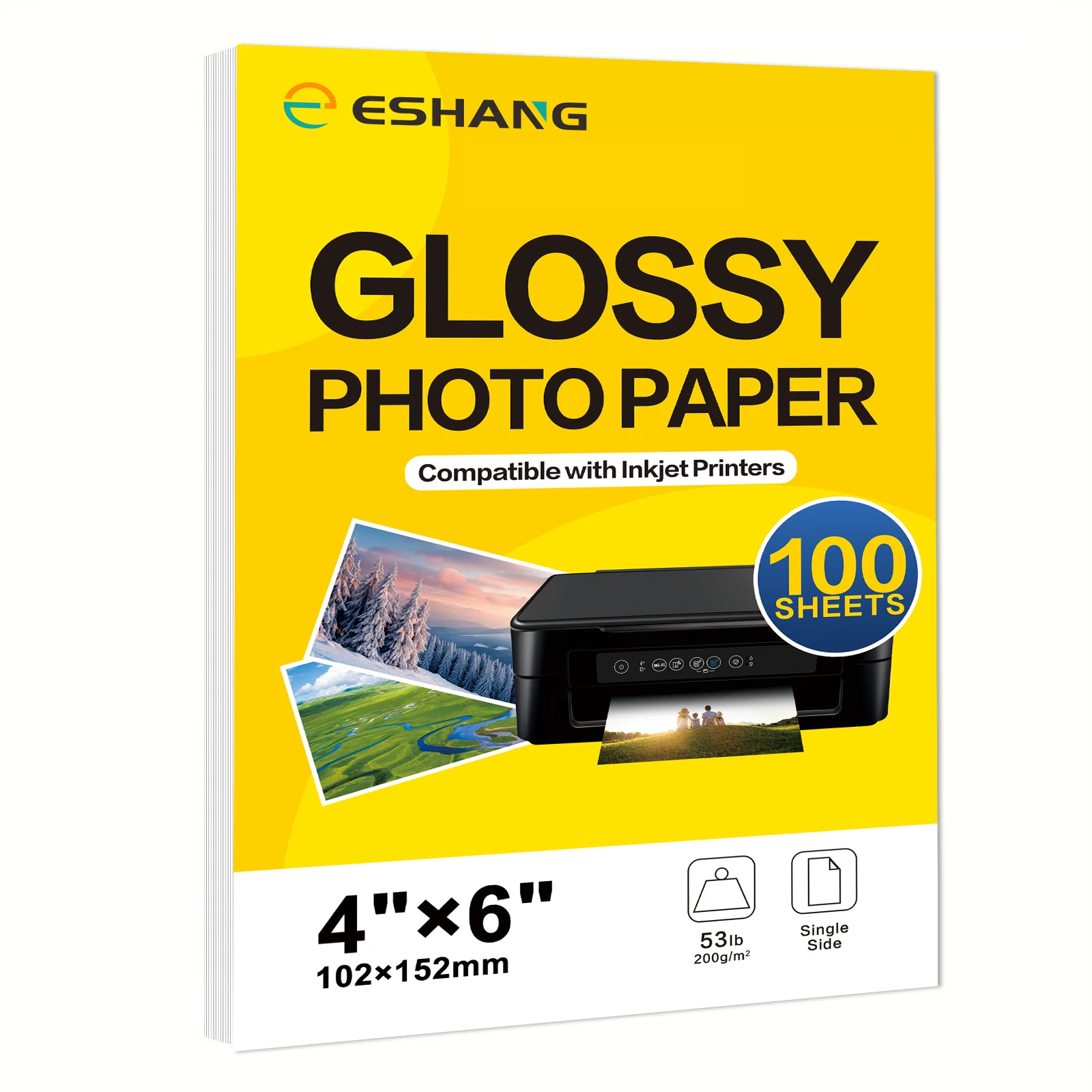 20/100 Blatt 3R/4R/5R/A4 glänzendes Fotopapier für Tintenstrahldrucker, helle Farbe, geeignet für Fotografie, Familie, Festivals Image