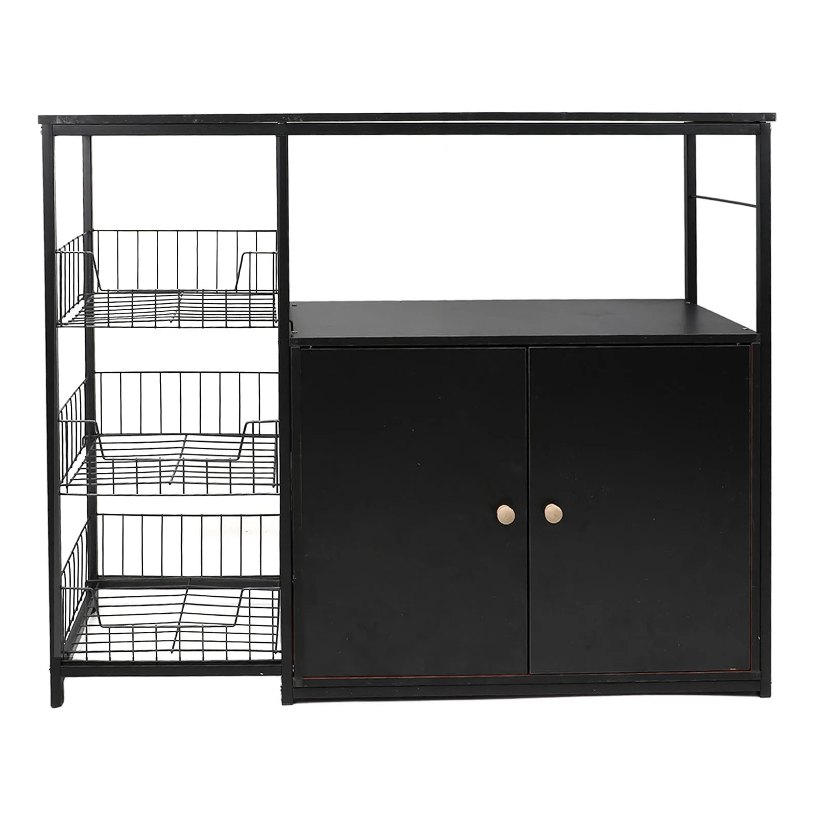 Küchenschrank, multifunktional, bodenstehend, Sideboard, Schrank, Mikrowelle, Regal, Organizer, Rack, Topfaufbewahrung für Zuhause Image
