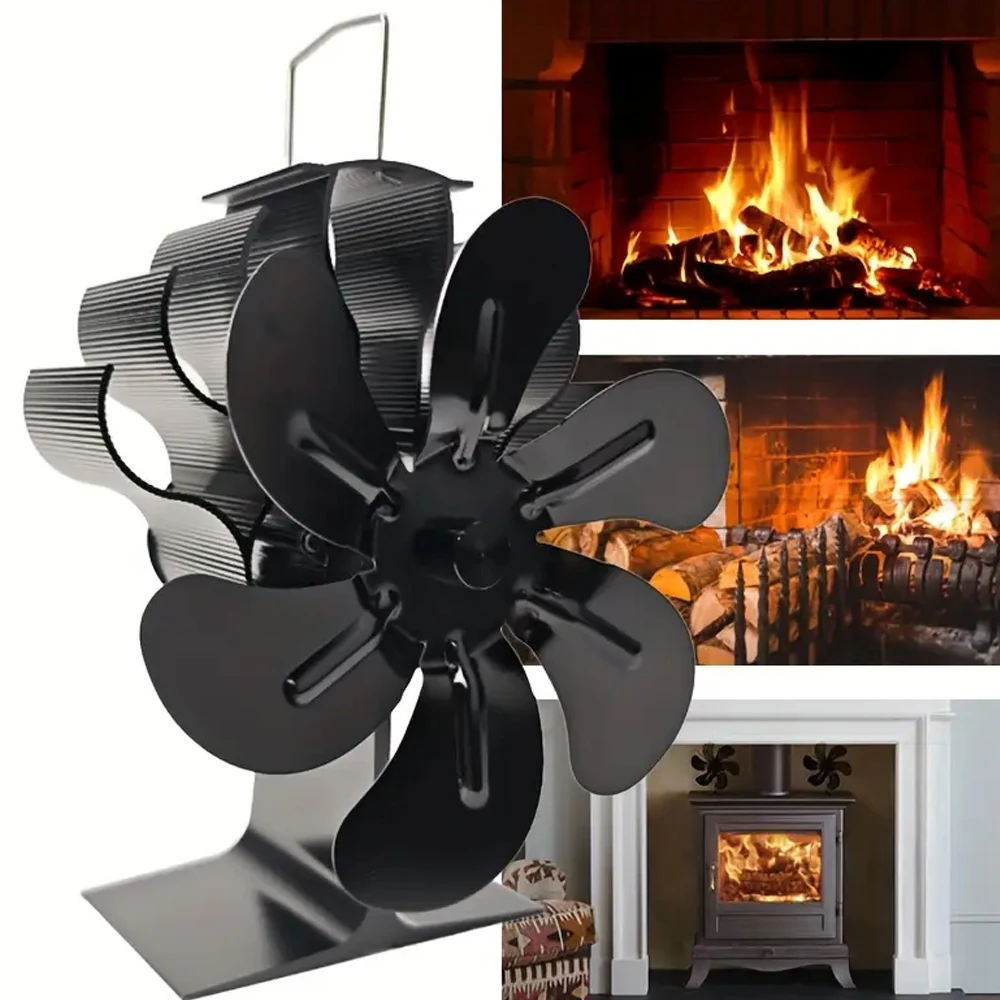 6-flügeliger, wärmebetriebener Kaminventilator mit automatischer Geschwindigkeitseinstellung für optimale Wärmeverteilung im Winter Image