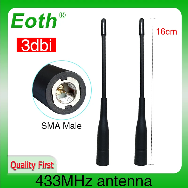 Eoth 433 MHz Antenne mit SMA-Stecker, 433 MHz Richtantenne, wasserdichte IoT-Antenne für Walkie-Talkie, drahtlos Image