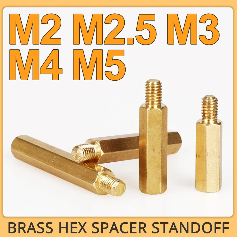 M2 M2,5 M3 M4 M5 Hex Messing Männlich Weiblich Standoff Board Rack Stud Sechskant Gewinde Säule PCB Säule Motherboard Spacer Bolzen Schraube Image