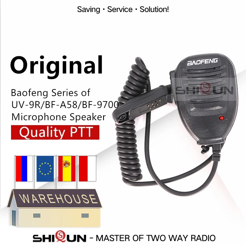 UV-9R Pro Lautsprechermikrofon Wasserdichtes Schultermikrofon für Baofeng UV-9R Plus MK1 UV-S22 Pro Zweiwegeradio GMRS-9R UV-9G GT-3WP BF Image