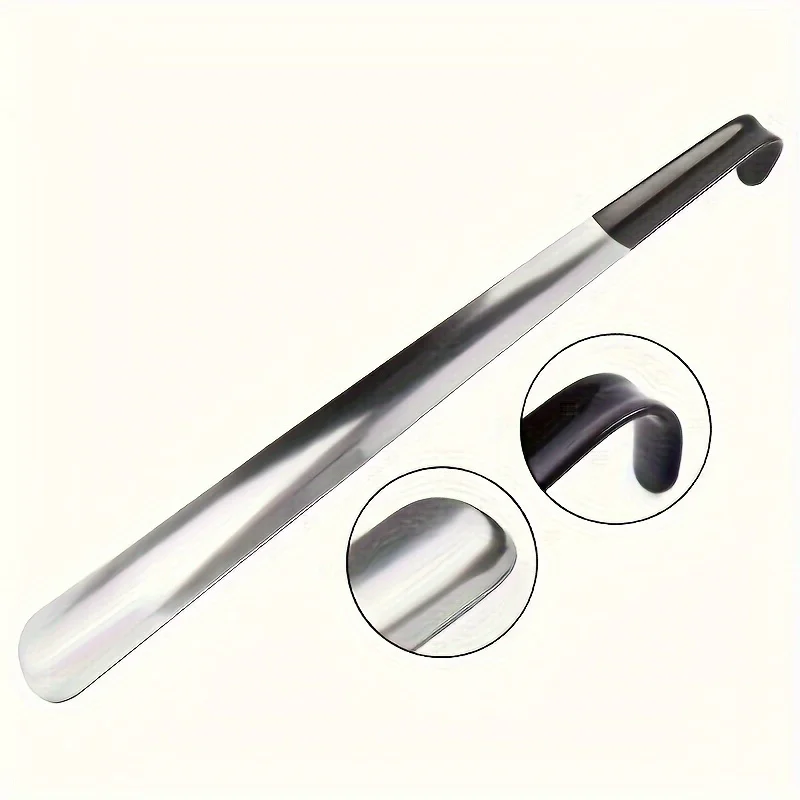 [Edelstahl-Schuhlöffel] Langer Ergonomischer Schuhlöffel aus Edelstahl | 16,5 Zoll/42 cm | Leicht Greifbarer Metall-Schuhlöffel für Senioren