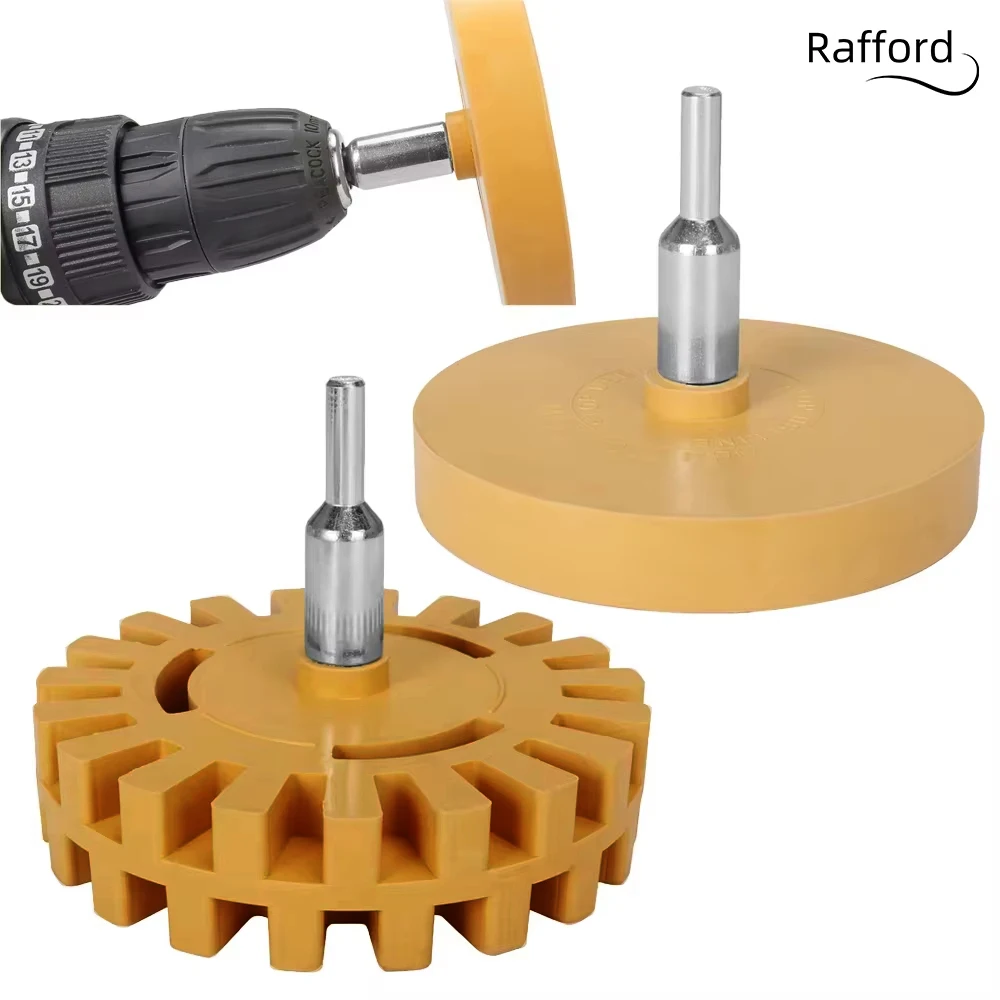 Rafford Auto Radiergummi Rad Klebstoff Entferner Gummi Rad Glatte Bohrmaschine Adapter Farbe Reparatur Gummi Vinyl Aufkleber Entfernung Werkzeuge Image
