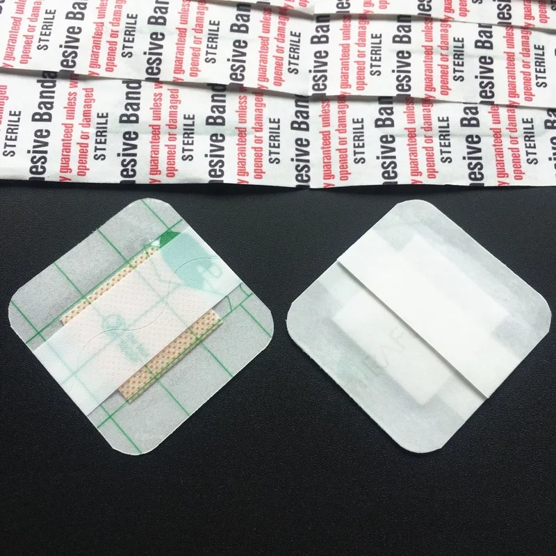 100 teile/satz Quadratische Form Pflaster Transparent Wasserdichte Wundpflaster Wundauflage Gips PU Patch Klebe Bandagen 38*38mm Image