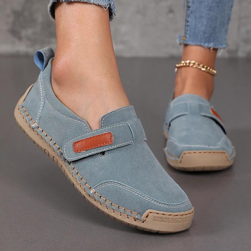 Handgefertigte Leder-Damenschuhe, lässig, bequem, Slip-on-Loafer, Damen-Lederschuhe, Mokassins, Wanderschuhe, Sommer, Direktverkauf Image