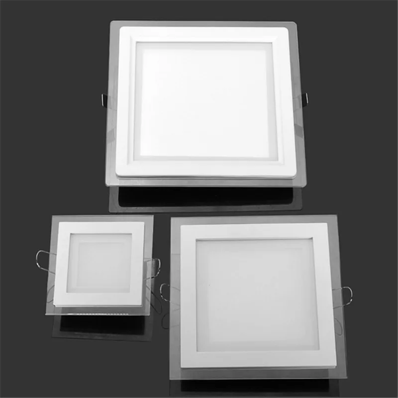 6W 9W 12W 18W 24W LED Panel Downlight Quadratische Glas Panel Lichter Decke Einbauleuchten LED Spot Licht AC85-265V Mit Adapter
