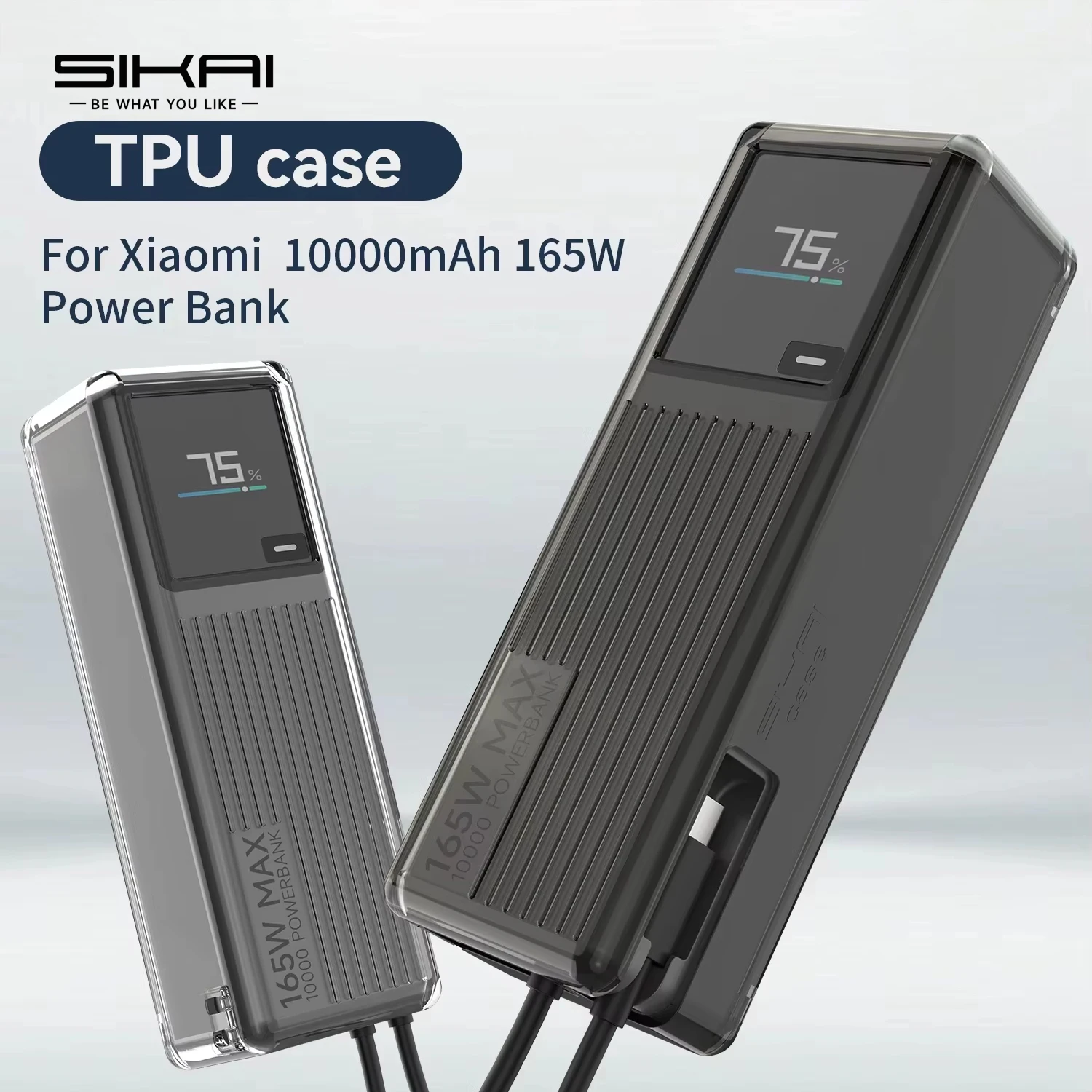 SIKAI Silikon-Powerbank-Hülle für Xiaomi 165W Power Bank 10000mAh PB1165MI Tragbares Ladegerät Schutzhülle Stoßfeste Hülle Image