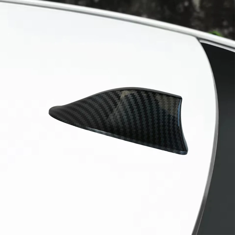 Universal Antennen Carbon Look Auto Dach Top Mount Shark Fin Antenne Antenne Topper Auto Radio AM FM Antenne Signal Verstärker Image