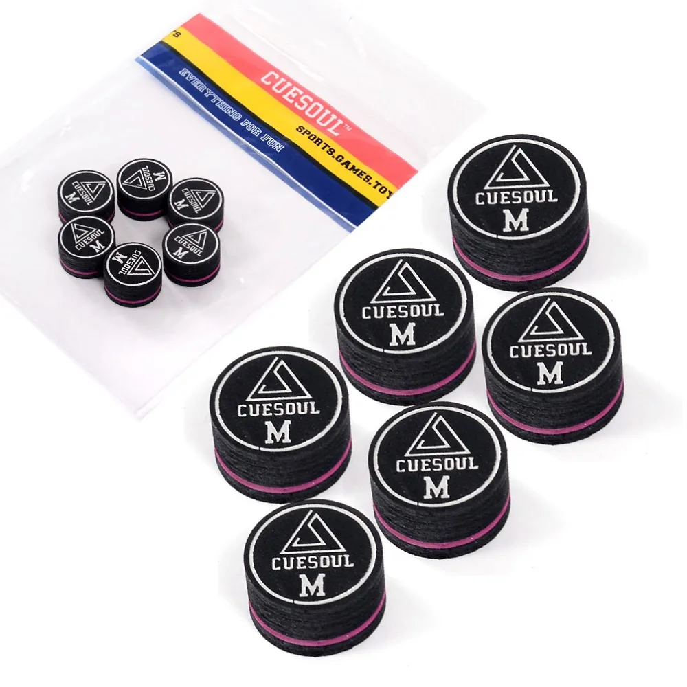 CUESOUL 14 mm 8-lagige Schweinsleder-Queue-Spitzen für Pool-Queue – 6 Stück Image