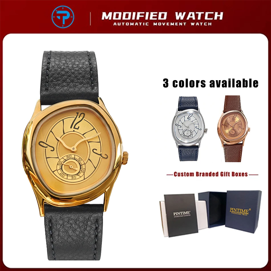Innovative Serie von Quarzuhren mit Spezialform, Importiertem Uhrwerk, 32mm Zifferblatt, Echtlederarmband und Stahlgehäuse Image