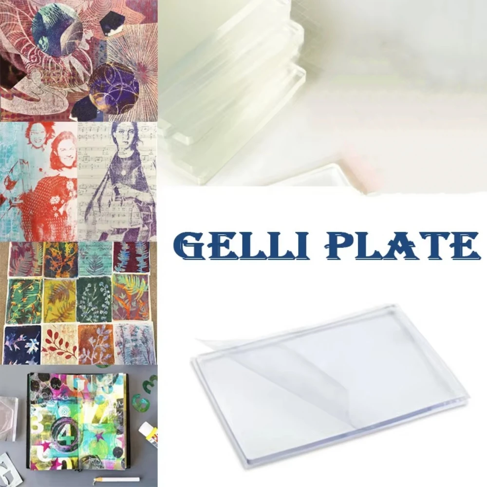 Neue Transparente Gel Druck Platte Silikon Wiederverwendbare Gel Platte Gel Presse Einmalerei Gel Kunst Klar Platte Für Karte, Der Image