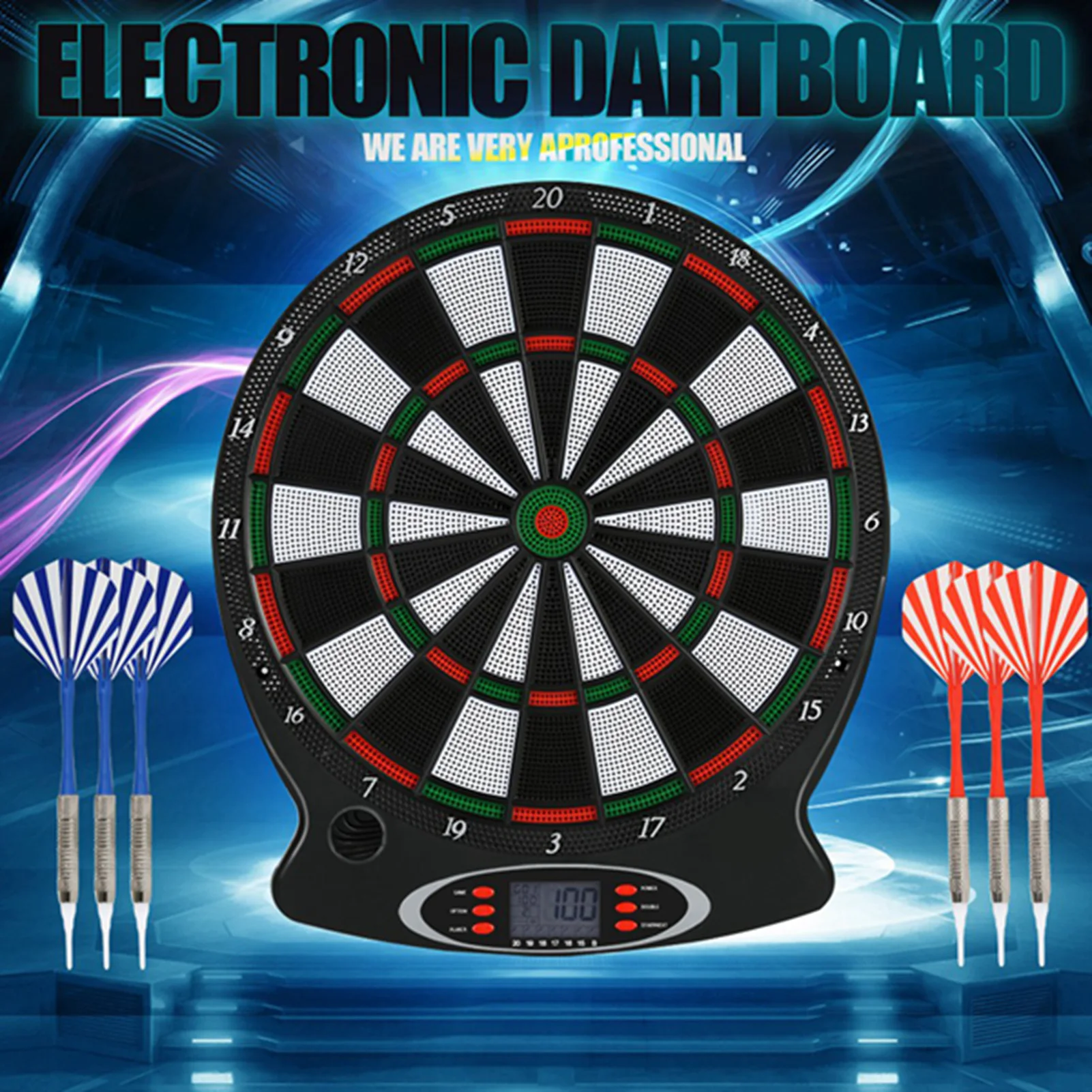 1pc Professionelle Elektronische Hängende Dartscheibe LCD Scoring Anzeige Dart Spiel Mit 6pcs Darts Image