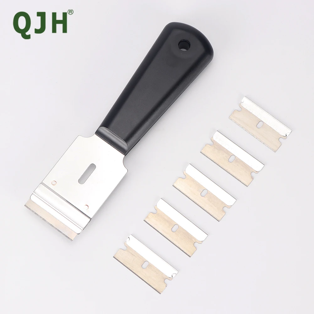 QJH 1 stücke Leder Haut Schneiden Handwerk Messer Werkzeug DIY 5 stücke Inzision Austauschbare Scharfe Klinge Stahl Skiving Trimmen Messer mit Klinge Image