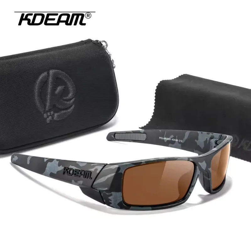 KDEAM Polarisierte Herren-Sonnenbrille mit komplett schwarzem Design, langlebiges Material, photochrome Nachtfahrbrille, Damen, blendfrei Image