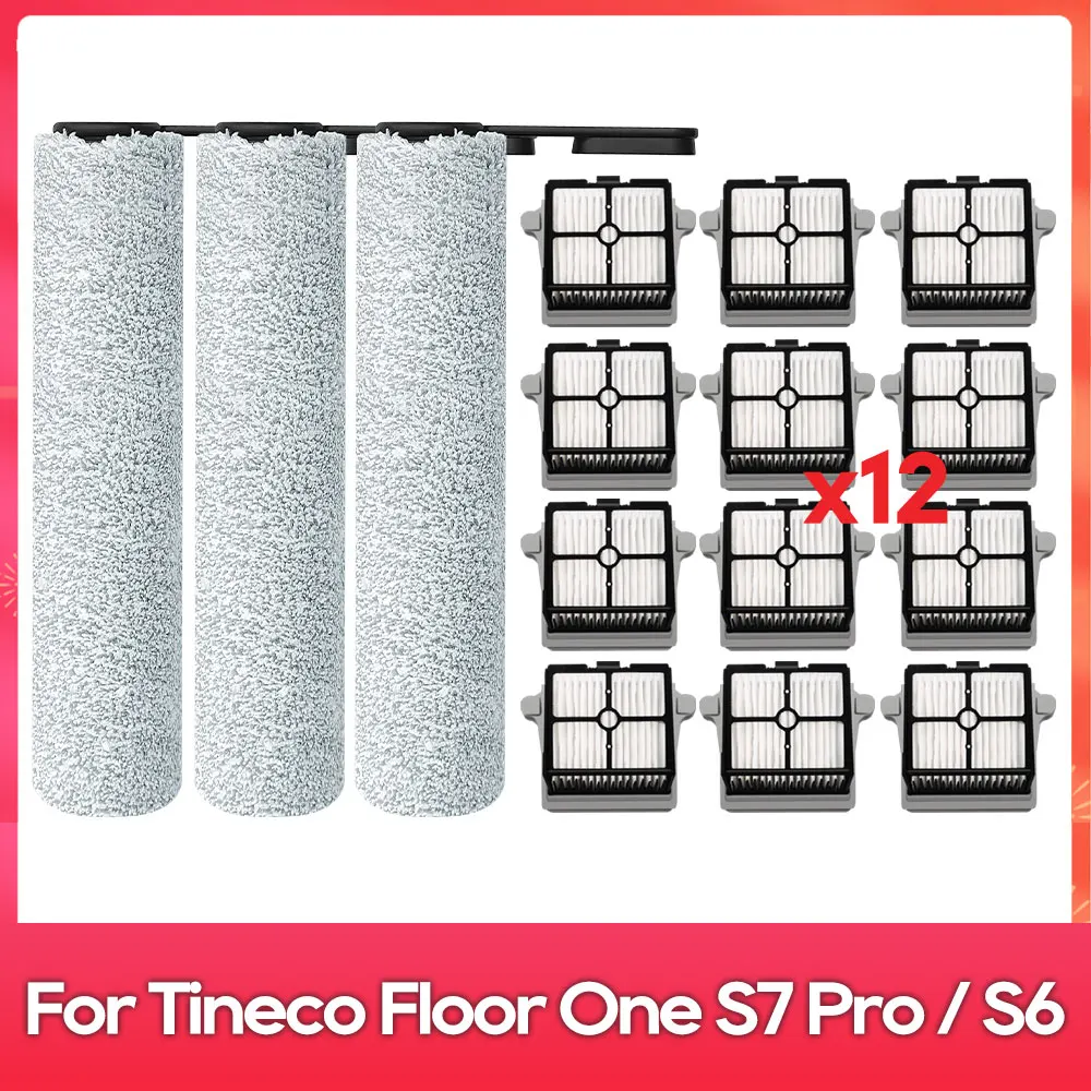 Passend für ( Tineco Floor One S7 Pro FW221300DE / Floor One S6 FW160900DE ) Zubehör Teile Bürste Filter Staubsauger Set Image