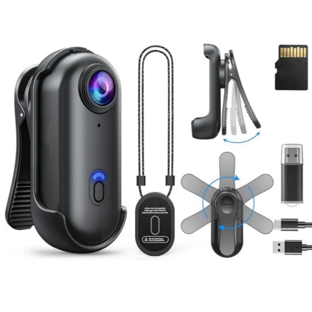 4K Mini-Körperkamera 1080P Tragbare Kamera Portabler Videorekorder Camcorder Helmhalterung Vlogging mit Drehbarem Clip Image