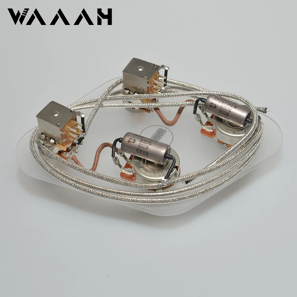 E-Gitarre 2T2V Prewired Loaded Gitarre Kabelbaum Kit 500K Töpfe für LP E-Gitarre Image
