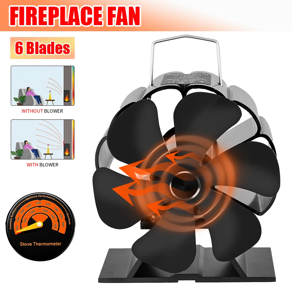 Mini-Herd Lüfter 6 Flügel wärme betriebene Kamin Lüfter Holz Holz brenner Heizung leise Öko Hot Fan Home effiziente Wärme verteilung