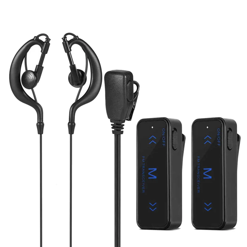 Bestseller 2 Stück Mini Walkie Talkie 400–470 MHz 2-Wege-Radio 3 W Transceiver Ohrhörer Headset Ohrenschützer USB-betrieben Image