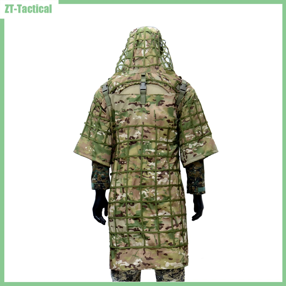 Ghillie Suit Foundation, Ghillie Poncho, Camouflage Hunting Ghillie Base, Ghillie Cape Sniper Viper Hood für Airsoft Paintball Image