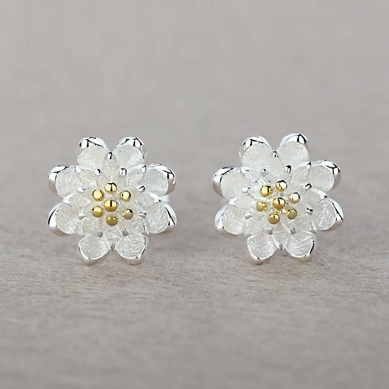 Fabrik Preis Ein Paar Lotus Ohrringe Zubehör 925 Sterling Silber Frauen Schöne Luxus Schmuck Geschenk Heißer Verkauf