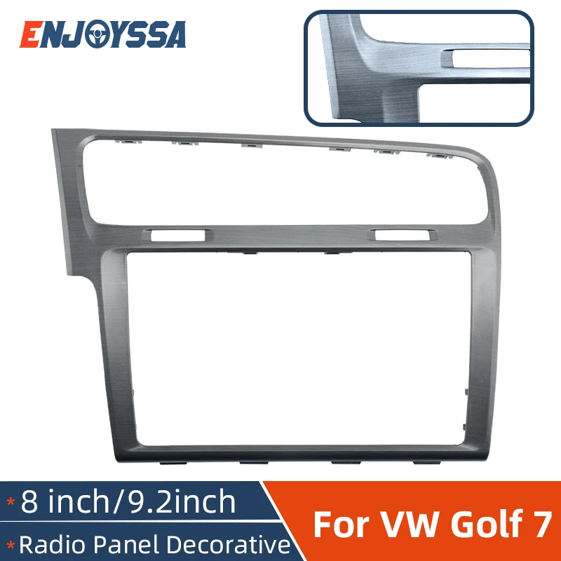 Gebürstetes Silber 8 9,2 Zoll MIB-Bildschirmblende für Volkswagen Golf 7 7,5 Auto-Innenverkleidungsstreifen Autoradio Dekorativer Rahmen RHD Image