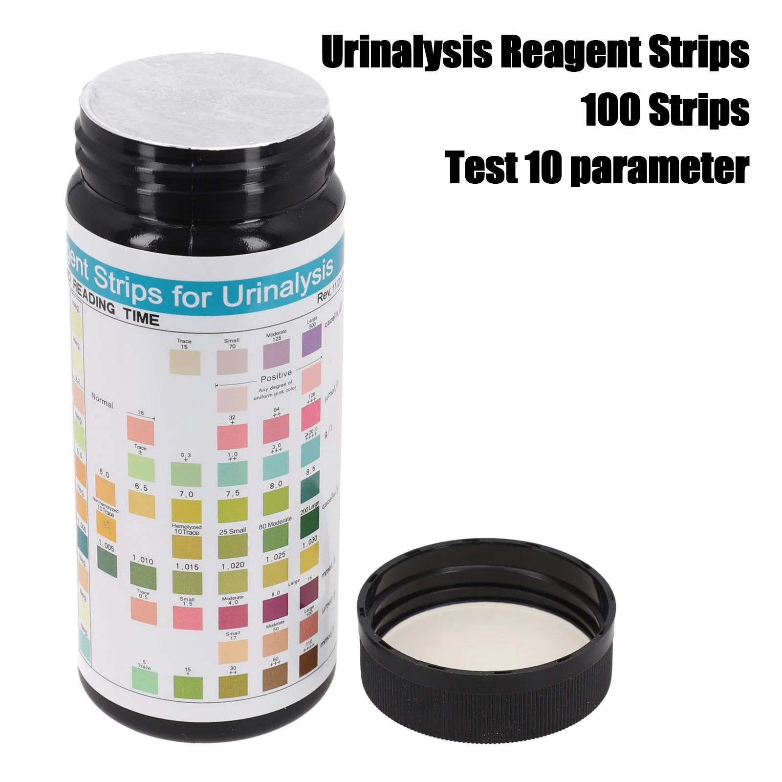100 Streifen URS-10T Reagenz-Urinanalyse-Streifen 10 Parameter Urin-Teststreifen Leukocytes Protein PH für die Urinprüfung Image