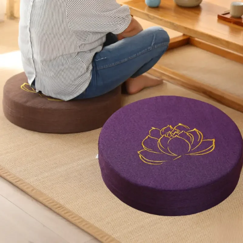 40X6CM Yoga Meditation Leinen Kissen Harte Lotus Textur Meditation Kissen Rückenlehne Kissen Tatami Matte Abnehmbare Waschbar Image