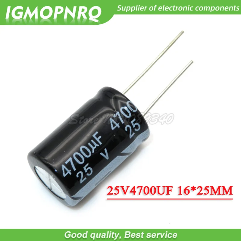 5PCS 25V4700UF 16*25mm 4700UF 25V 16*25 aluminium-elektrolytkondensator Image