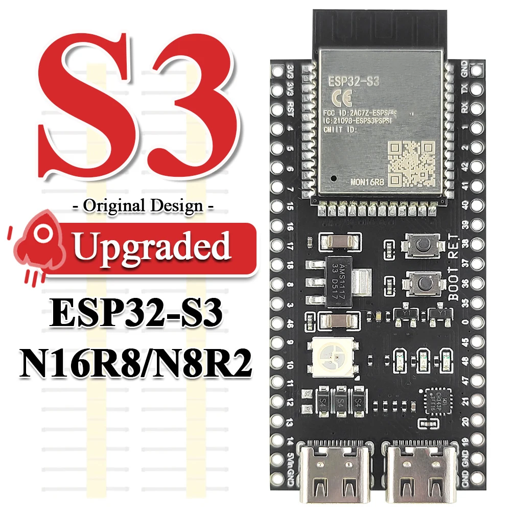 ESP32-S3 Entwicklungsboard 2,4G WLAN-Modul für Arduino ESP IDF ESP32-S3 N8R2 N16R8 44-Pin Typ-C 8M PSRAM ESP32S3 Image