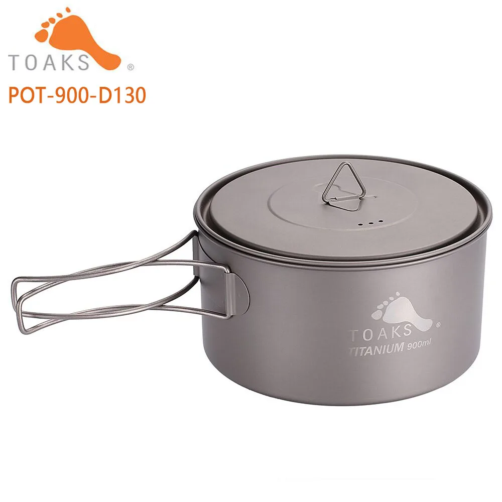 TOAKS Outdoor Titan Topf Camping Kochen Töpfe Picknick Ultraleicht Titan Ti Topf Mit Abdeckung griff 900ml Image