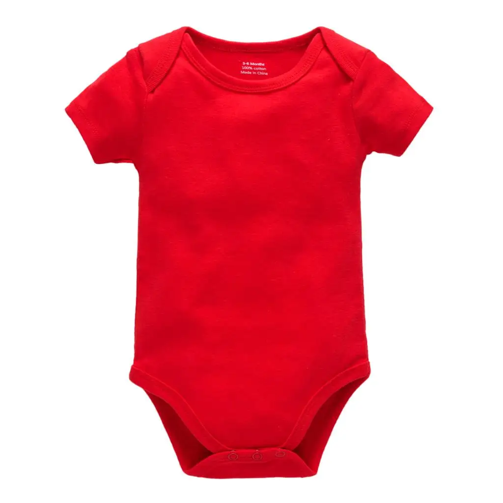 Honeyzone Ropa De Bebe Kleinkind Kleidung Einfarbig Baby Body Anzüge Kurzarm Vetement Bebe Garcon Pyjamas Rot Neugeborenen Strampler Image