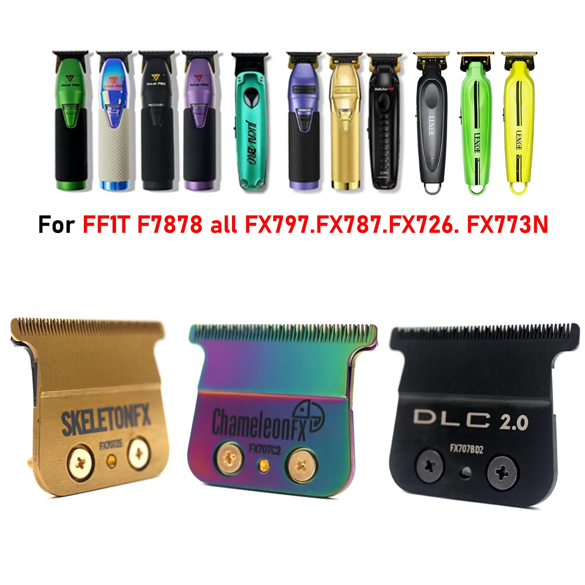 Original austauschbare DLC-Klinge für JUCAI PRO F7878 FF1T Bunte Klinge Professioneller Haarschneider Trimmer Barber Shop Image