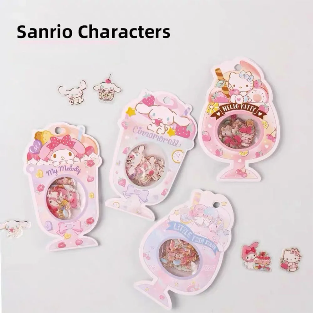 Original Sanrio Aufkleber-Set Hello Kitty Cinnamoroll Melody Aufkleber für Laptop, Handy, Skateboard, Cartoon-Sticker, Spielzeug für Mädchen