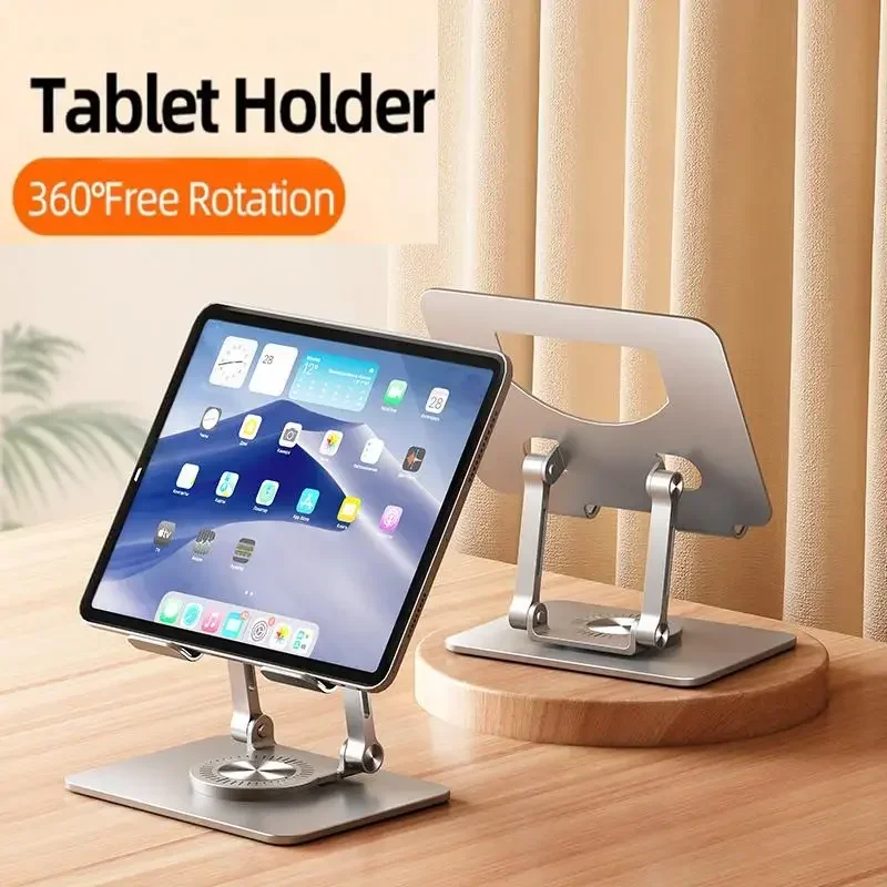 360 ° Drehbarer Tablet-Ständer, verstellbarer, faltbarer Desktop-Ständer, kompatibel mit 4,7–12 Zoll Ipad Pro/Air/Min Laptop Tablet Image
