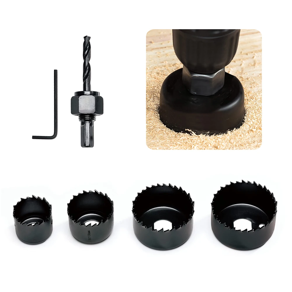 Lochsägen-Set, Metallkern, 6 Stück Sägebecher, Holzkrone, Bohrer für Holz, Holzbearbeitungswerkzeuge Image