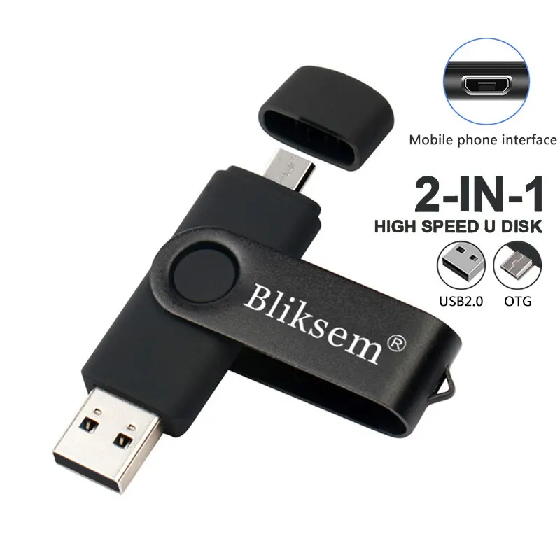 Bliksem otg flash drive 32gb 64gb high speed usb 2,0 für pc handy usb metall mini stift laufwerk 32gb usb flash drive 64gb Image