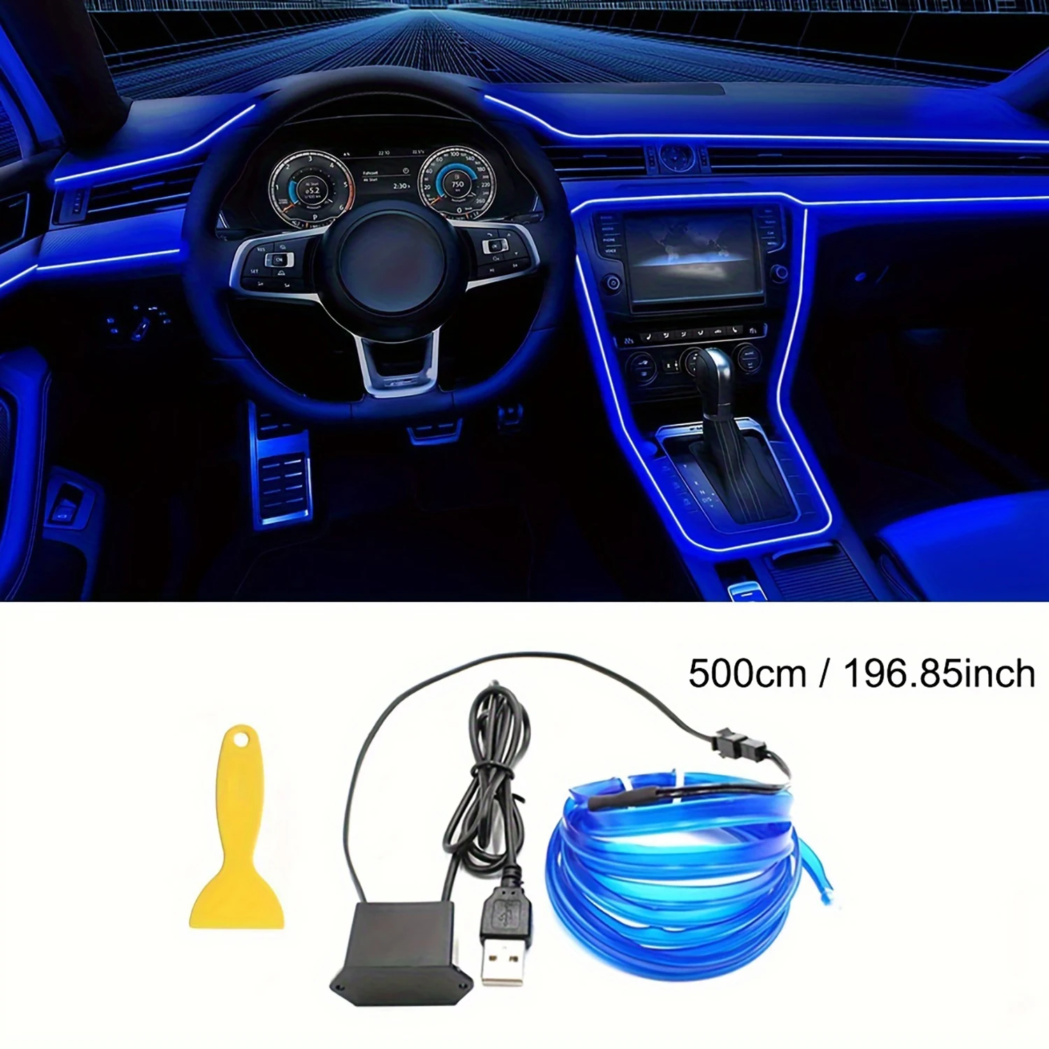 5m EL Draht Auto Innen Umgebungs Lichter Streifen USB DIY Dekorative Dash Board Konsole Auto LED Umgebungs Licht Auto innen Lampen