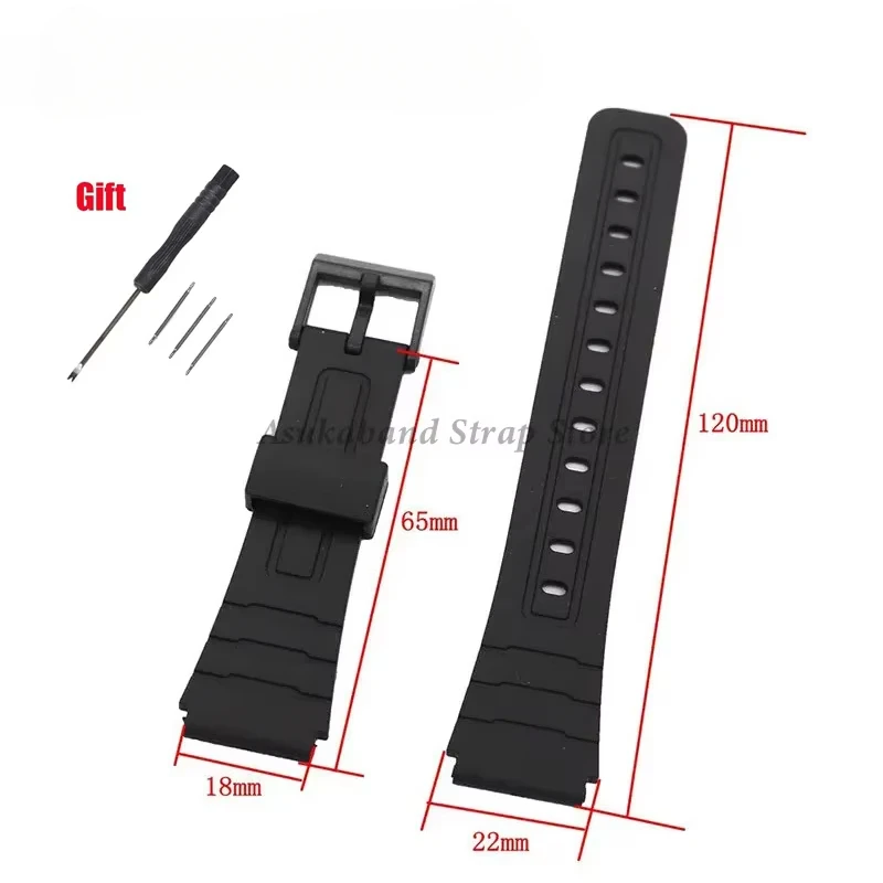 12/14/16/18/20/22mm Silikon Gummi Strap für Casio W800H A158/168 AE1200/1300 F91W F84 Armband Männer Frauen Armband Zubehör Image