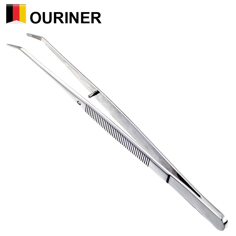 Ourriner Edelstahl Nail Art Zangen Pinzette Strass Kristall Pailletten Glitter Picking Up Baumwolle Reiniger Werkzeuge Maniküre Image