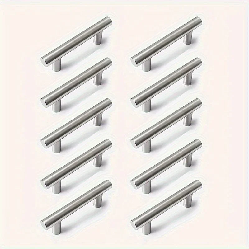 12-teilige moderne Schrankgriffe aus Edelstahl, modernes Bogen-Design, gebürstetes Metall, Möbel- und Schubladengriffe, Hardware-Griffe, Stangengriff