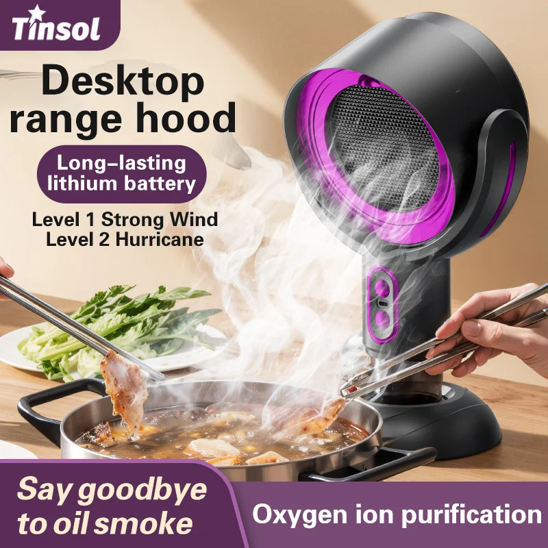 TINSOL Mini Range Hood Desktop Luftreiniger Raucheliminator Desodorierung Sterilisation Lade Luftreinigungswerkzeug Image