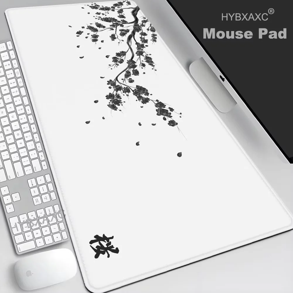 Japan Kirschblüte Mauspad Grau Laptops Gaming Schreibtischunterlage Sakura Mousepad Anime Büroteppich Gamer Tastatur Computertische Image