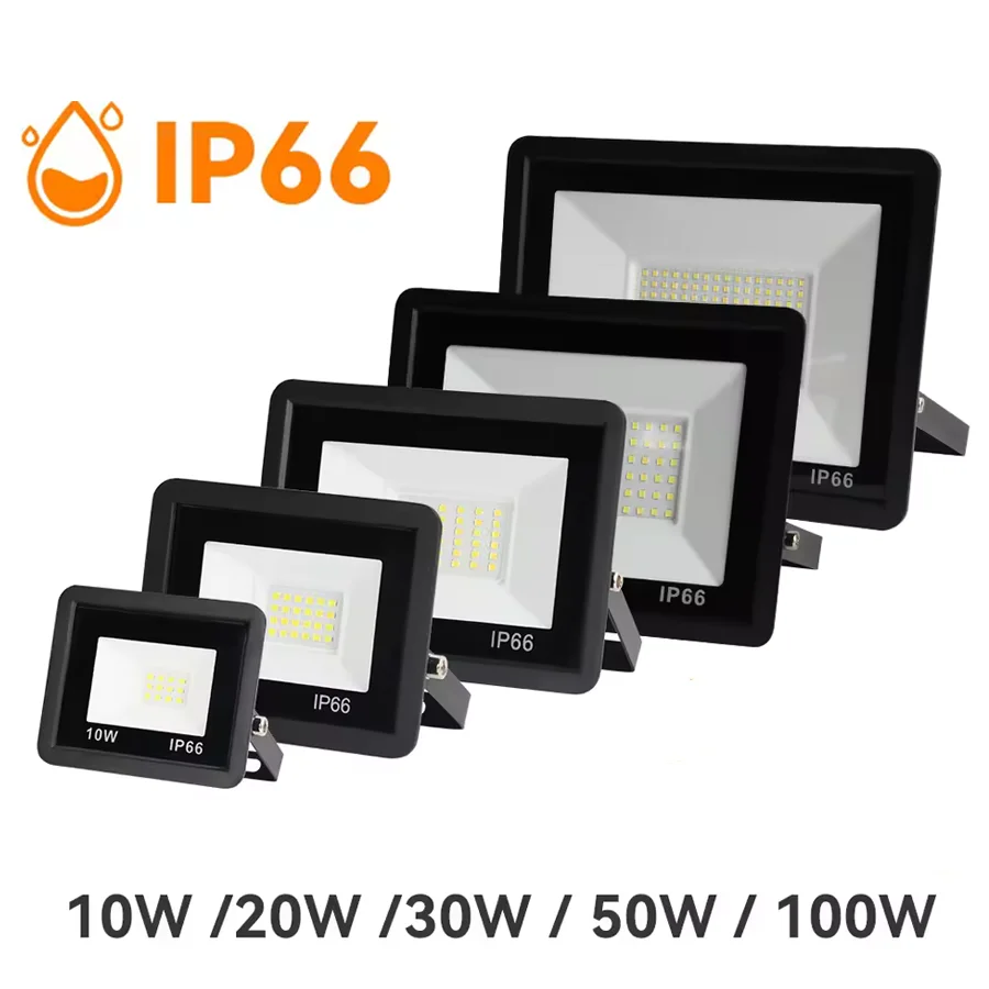 LED-Flutlicht, IP66, wasserdicht, AC220 V, 10 W, 20 W, 30 W, 50 W, 100 W, 150 W, 200 W, 300 W, Strahler, Garten, Straße, Tor, Wandfluter im Freien
