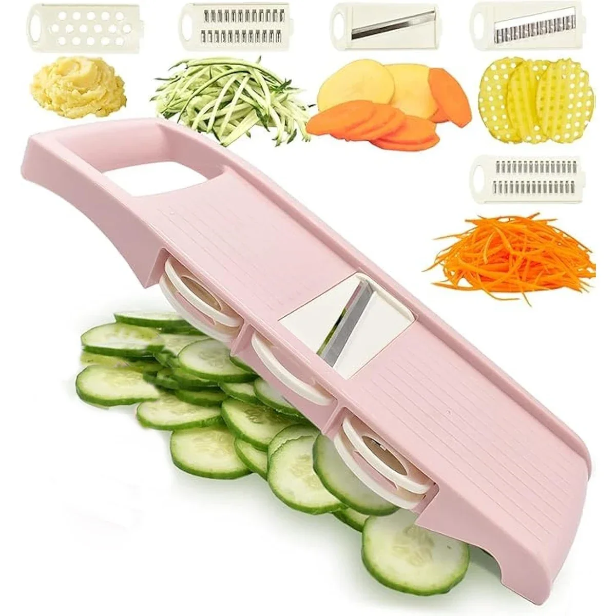 5-in-1-Mandolinenschneider für die Küche, Gemüseschneider, mehrere Klingen, Kartoffelchips, Gemüseschneider, Gemüseschneider, Kartoffelschneider Image